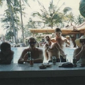 IDN Bali 1990OCT03 WRLFC WGT 026  OK, Mary did move, but only to get Powelly to shout a round. : 1990, 1990 World Grog Tour, Asia, Bali, Indonesia, October, Rugby League, Wests Rugby League Football Club